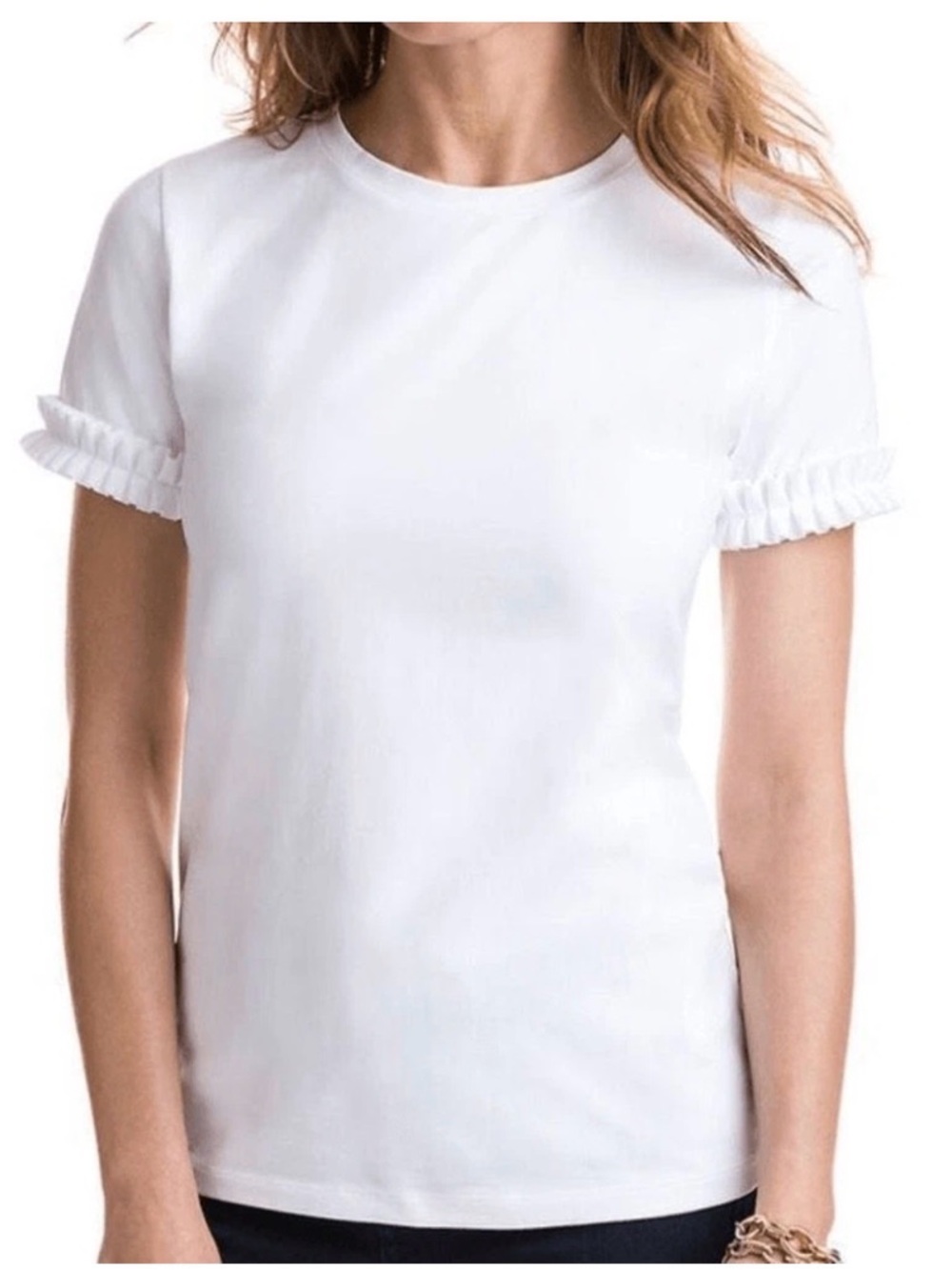 Vineyard Vines White Ruffle Pleated Sleeve NWOT T-Shirt Size XS